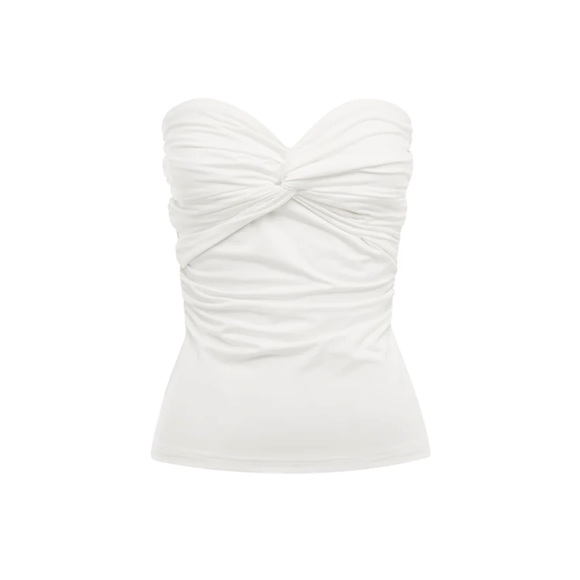 SATARI STRAPLESS TOP - WHITE by Runway. Size medium - Picture 4 of 10
